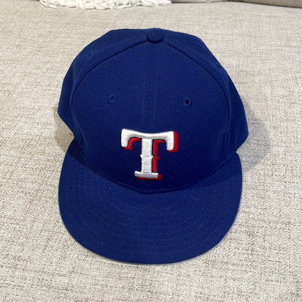 COPY - Texas Rangers on field fitted hat, 7 3/8